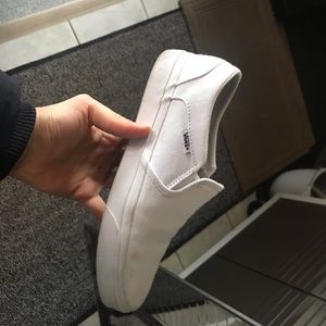 White Slip-on Vans